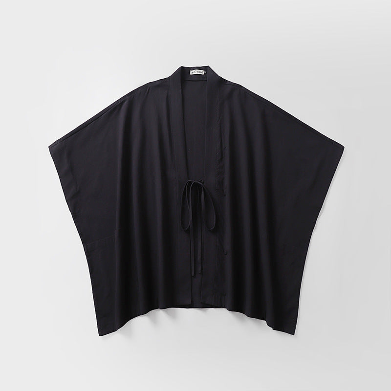 Damen Oversize Kimono-Cardigan mit Bindegürtel und Eingrifftaschen Shop Nory