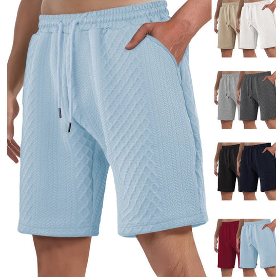 Herren nan strukturierte Strand-Bermuda aus Waffeljersey mit elastischem Kordelbund und schrägen Eingrifftaschen