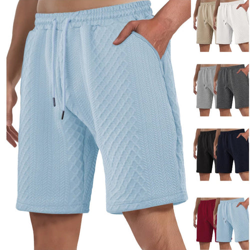 Herren nan strukturierte Strand-Bermuda aus Waffeljersey mit elastischem Kordelbund und schrägen Eingrifftaschen