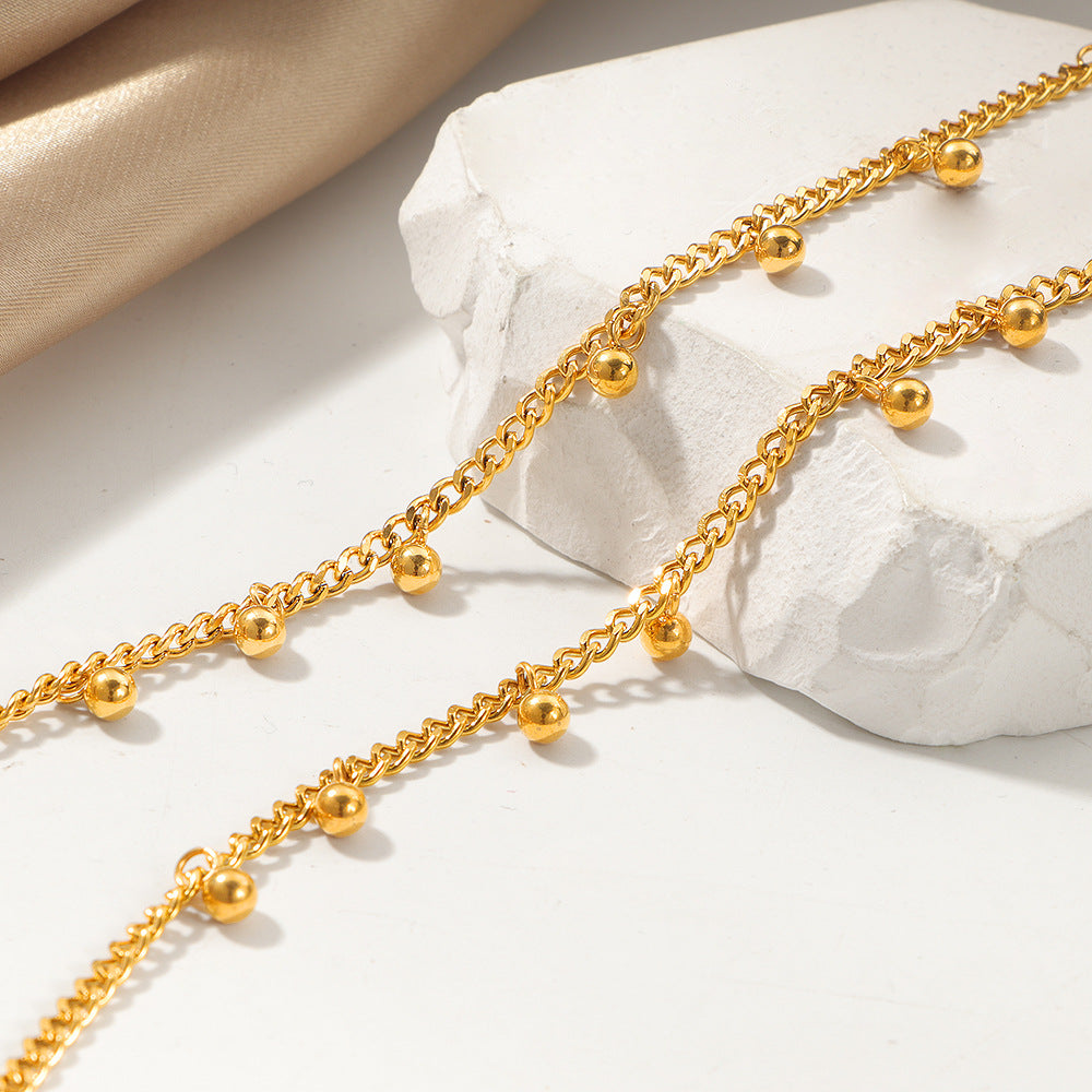 Damen Perlen Goldkosten Fußkettchen Shop Nory