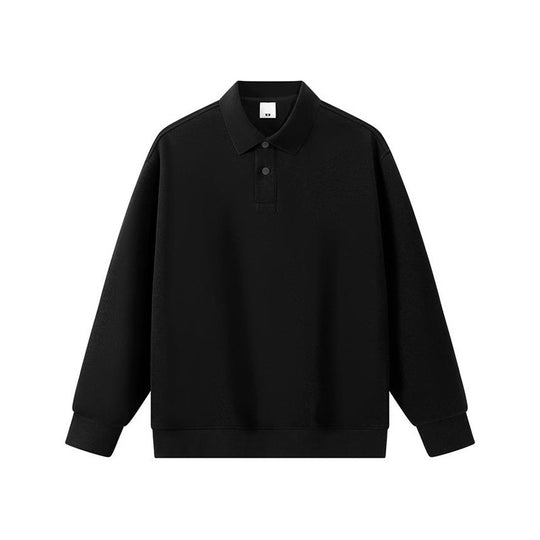 Unisex Oversize-Polo-Sweatshirt mit gerippten Bündchen und Knopfleiste Shop Nory