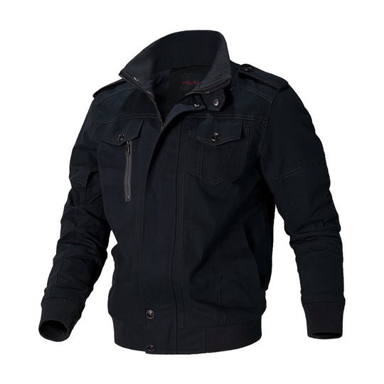 Herren Modische Utility-Jacke mit hohen Reißverschlusstaschen Shop Nory