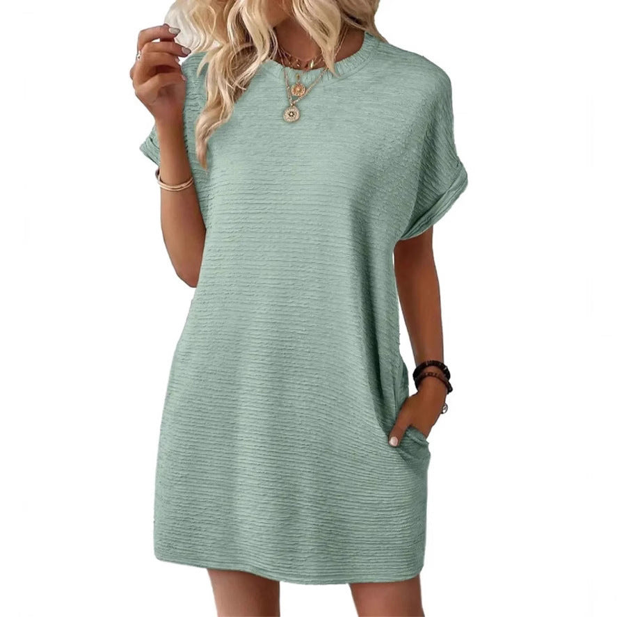 Damen Casual-Kleid mit lässigem Schnitt und praktischen Taschen