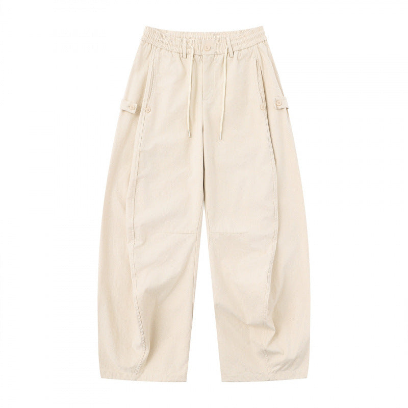 Damen Weite Culotte-Cargo-Hose mit elastischem Bund, Tunnelzug und aufgesetzten Taschen Shop Nory