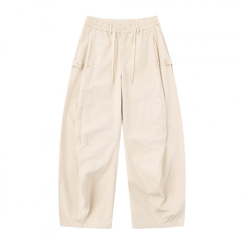 Damen Weite Culotte-Cargo-Hose mit elastischem Bund, Tunnelzug und aufgesetzten Taschen Shop Nory
