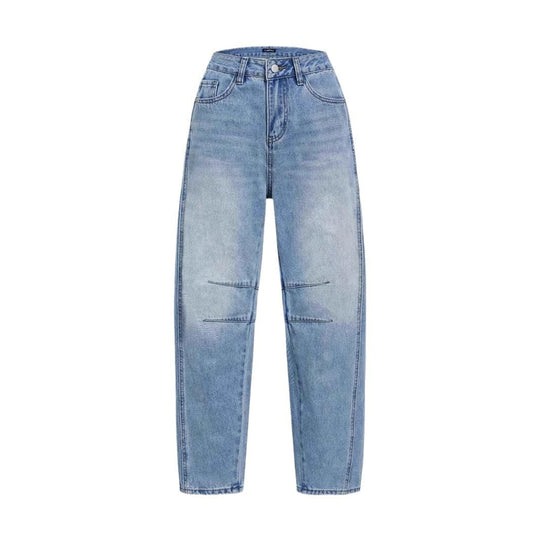 Damen Hoch Taillierte Baggy Jeans