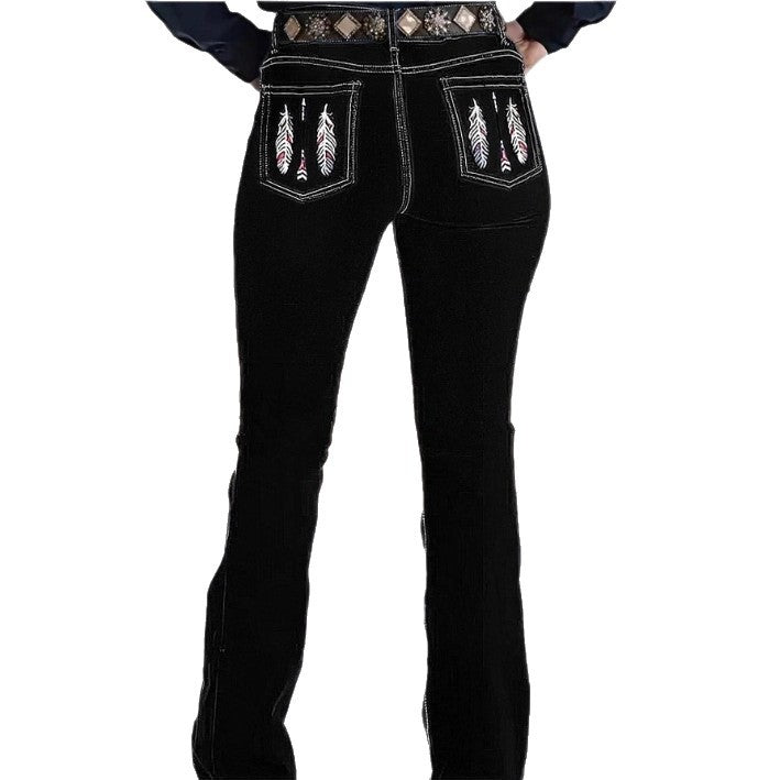 Damen hochtaillierte Bootcut-Jeans im Western-Stil mit sculptendem Sitz Shop Nory