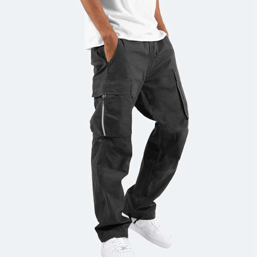 Herren robuste Cargo-Jeans mit seitlichen Reißverschlusstaschen