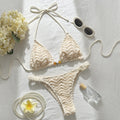 Damen Häkel-Bikini-Set mit verzierten Rüschen