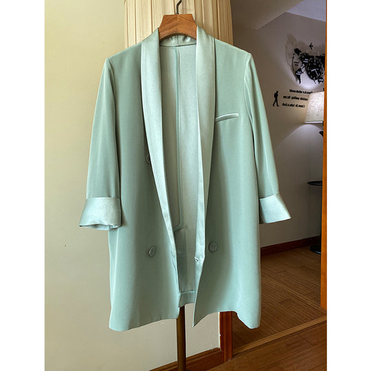 Damen Eleganter Blazer mit schimmerndem Revers Shop Nory