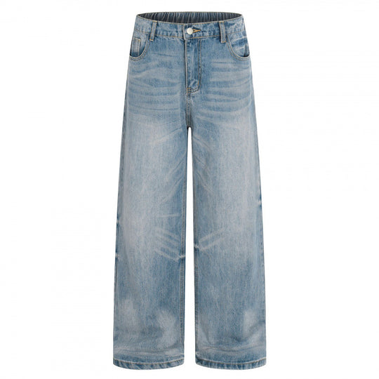 Damen Weite High-Waist Jeans aus leichtem Stonewashed Denim Shop Nory