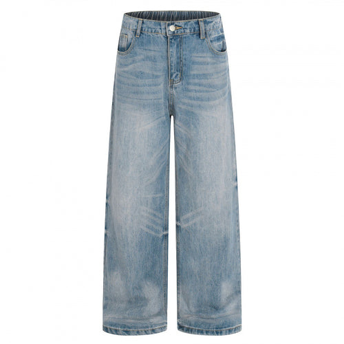 Damen Weite High-Waist Jeans aus leichtem Stonewashed Denim Shop Nory