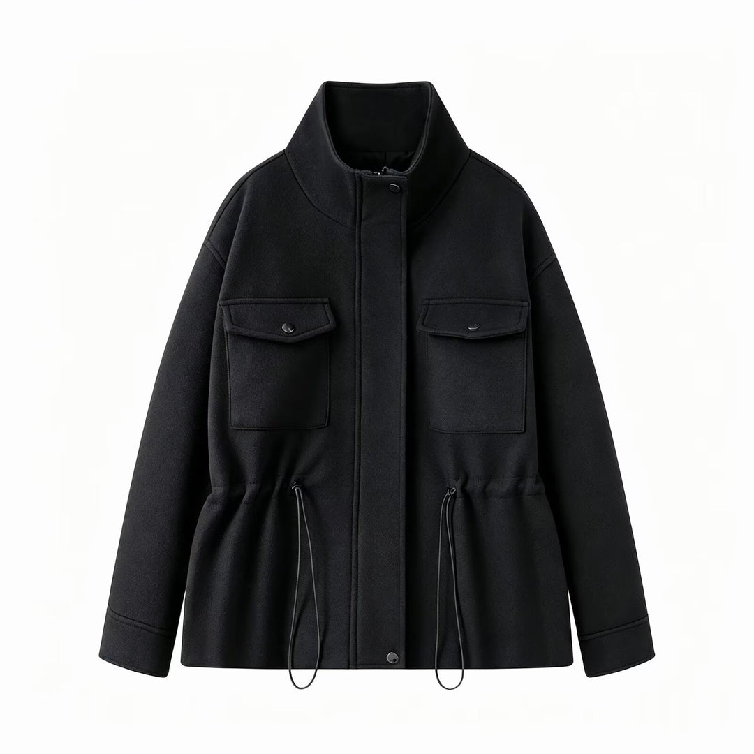 Damen Kurzjacke mit Tunnelzug, hohem Stehkragen und aufgesetzten Pattentaschen Shop Nory