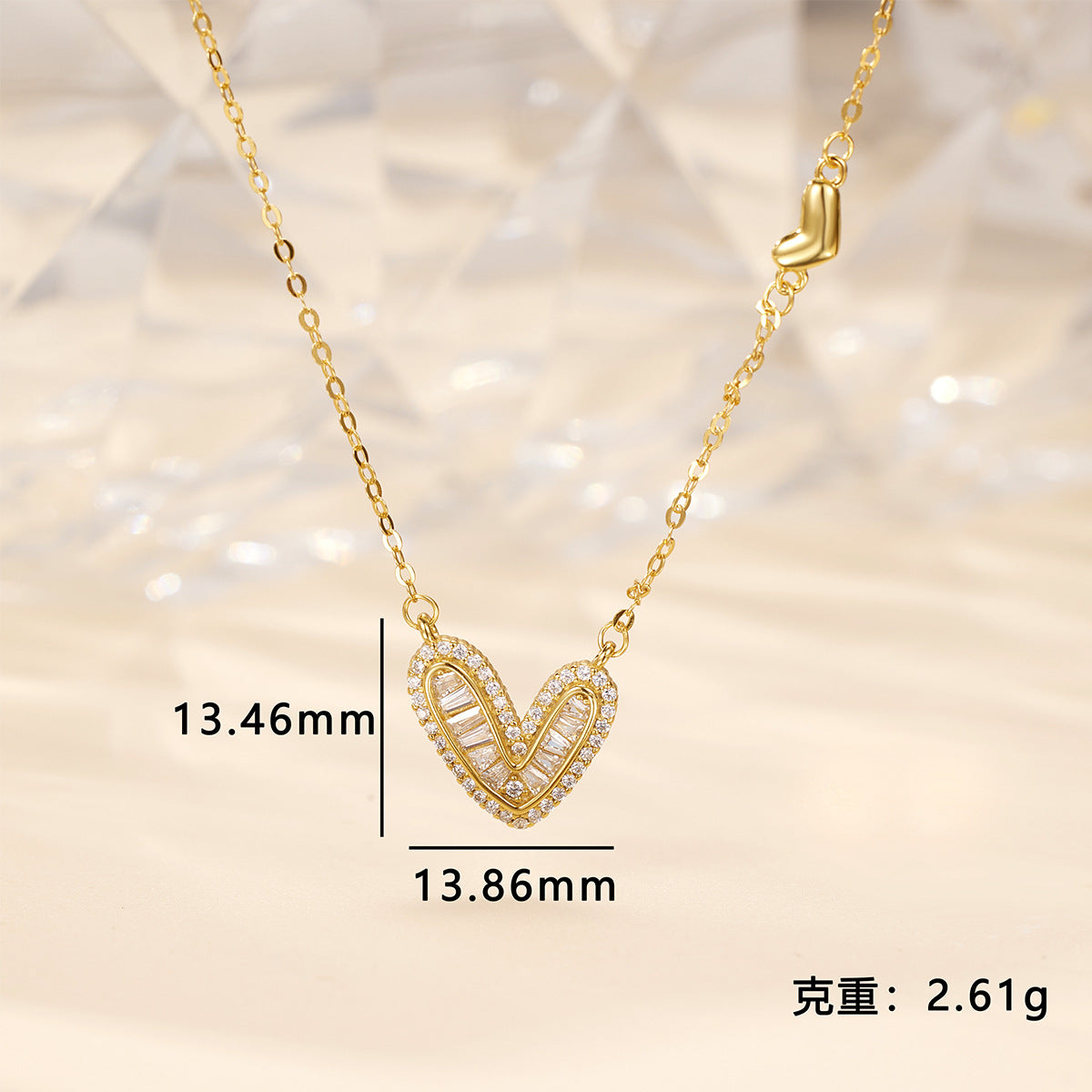 Damen zarte Halskette mit herzförmigem Anhänger und funkelnden Zirkonia Shop Nory