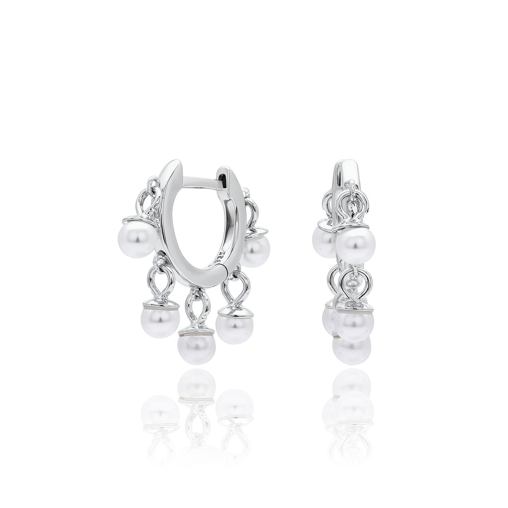 Damen Creolen mit eleganten Perlenanhängern Shop Nory
