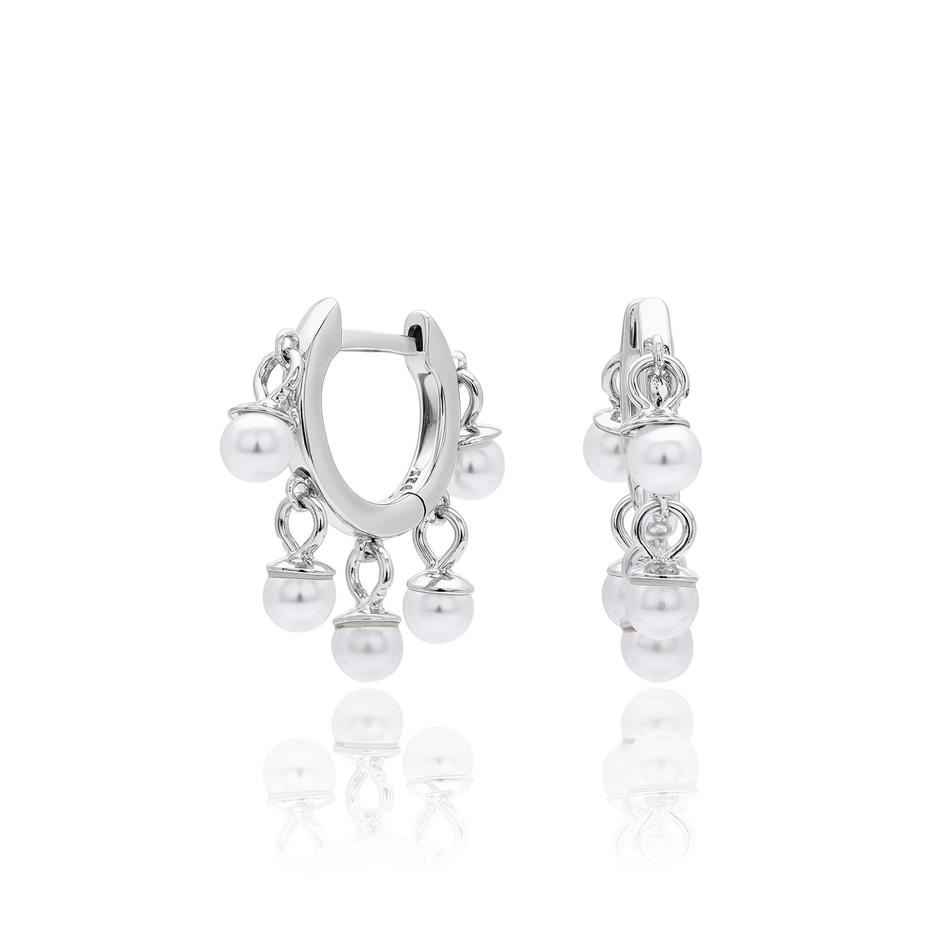 Damen Creolen mit eleganten Perlenanhängern Shop Nory