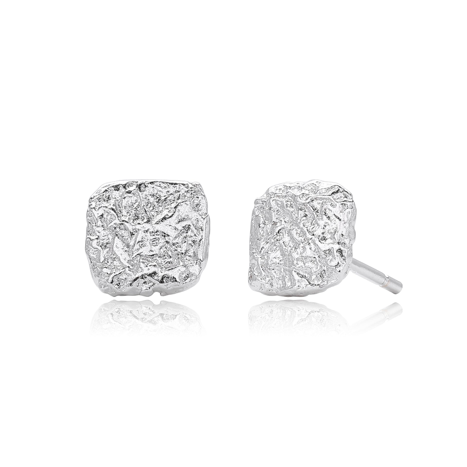 Damen Ohrringe im modernen, strukturierten Design aus 925 Sterling Silber Shop Nory