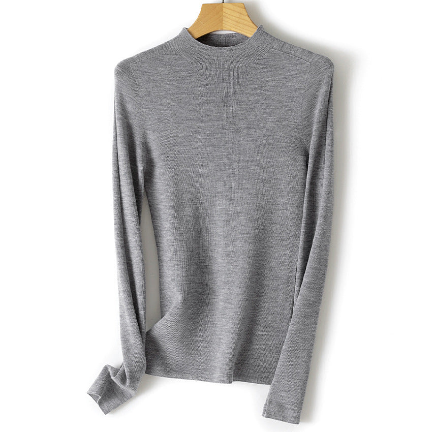 Damen Leichter Feinstrick-Pullover mit kurzem Stehkragen und schmaler Silhouette Shop Nory