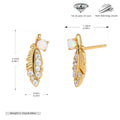 Damen Ohrstecker mit feinem Blattdesign und Zirkonbesatz Shop Nory