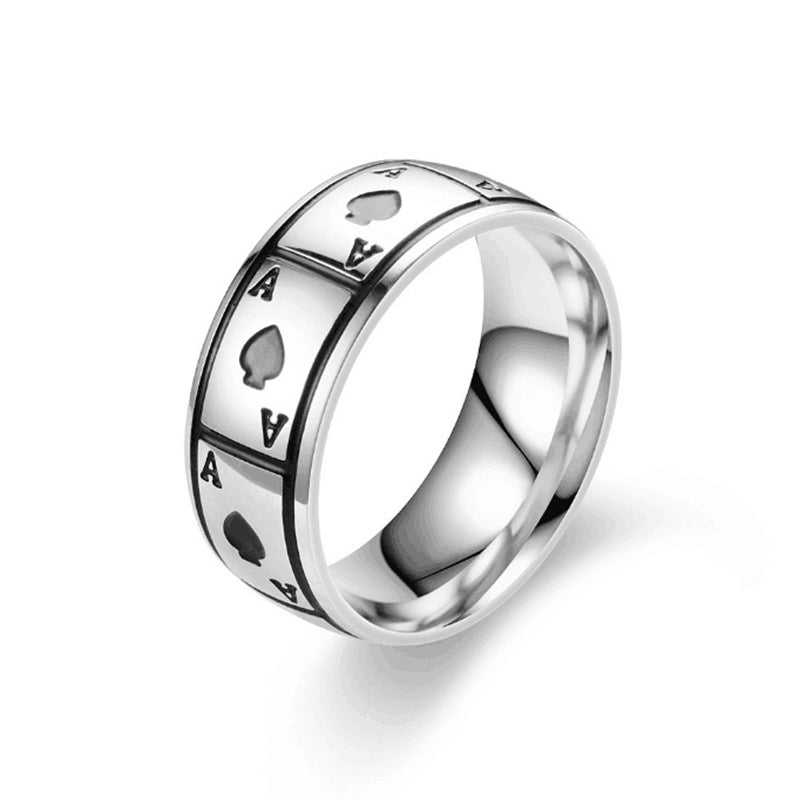 Herren Ring mit kreativer Spielkartenmotivgestaltung Shop Nory