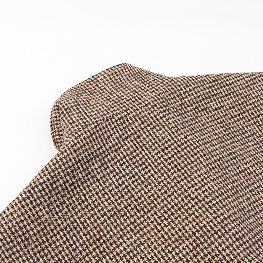 Damen Kurze Oversize-Übergangsjacke im Hahnentritt-Muster mit Stehkragen und elastischem Saum Shop Nory