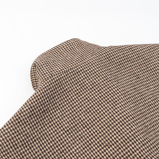 Damen Kurze Oversize-Übergangsjacke im Hahnentritt-Muster mit Stehkragen und elastischem Saum Shop Nory