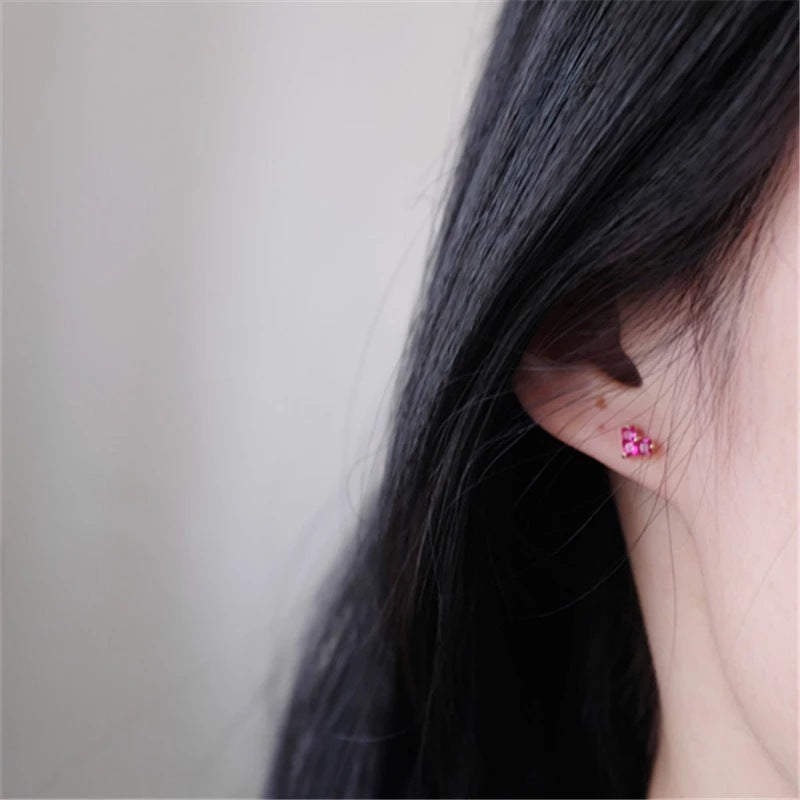 1 Paar 925 Sterling Silber Zirkon 925 Sterling Silber Ohrringe Herzform Ohrstecker | Shop Nory