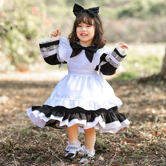Mädchen niedliches Märchenhaftes Kleid mit Rüschen und Schleifen Shop Nory