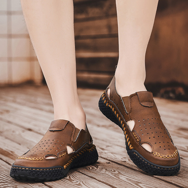 Herren atmungsaktive Leder Sandalen