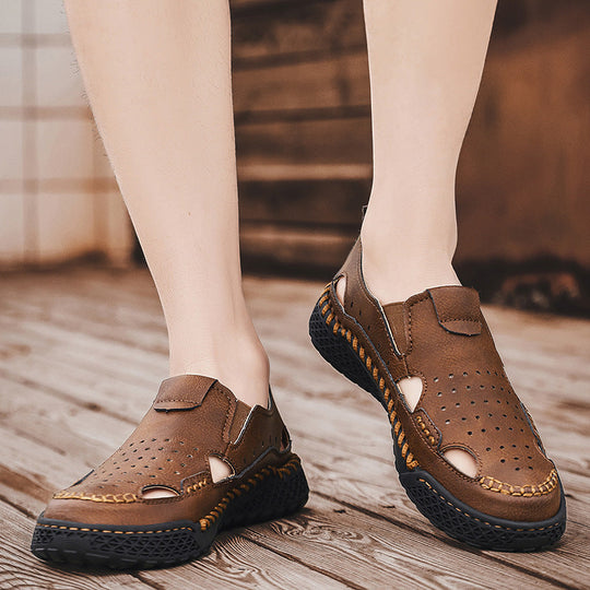 Herren atmungsaktive Leder Sandalen