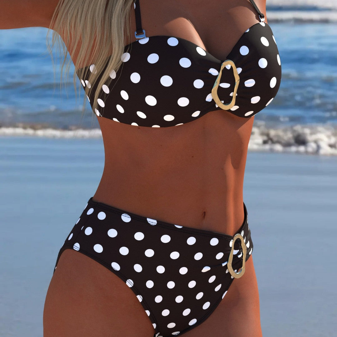 Damen Bikini-Set mit gepolstertem Balconette-Oberteil und hohem Höschen Shopnory