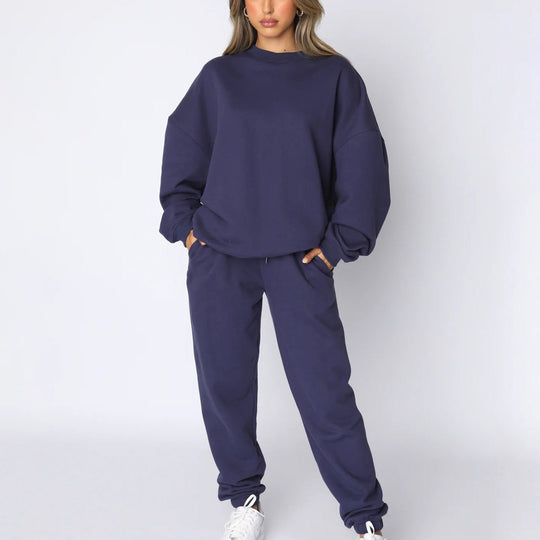 Jogginganzug Damen Sweatset aus Baumwollmix mit lockerem Schnitt