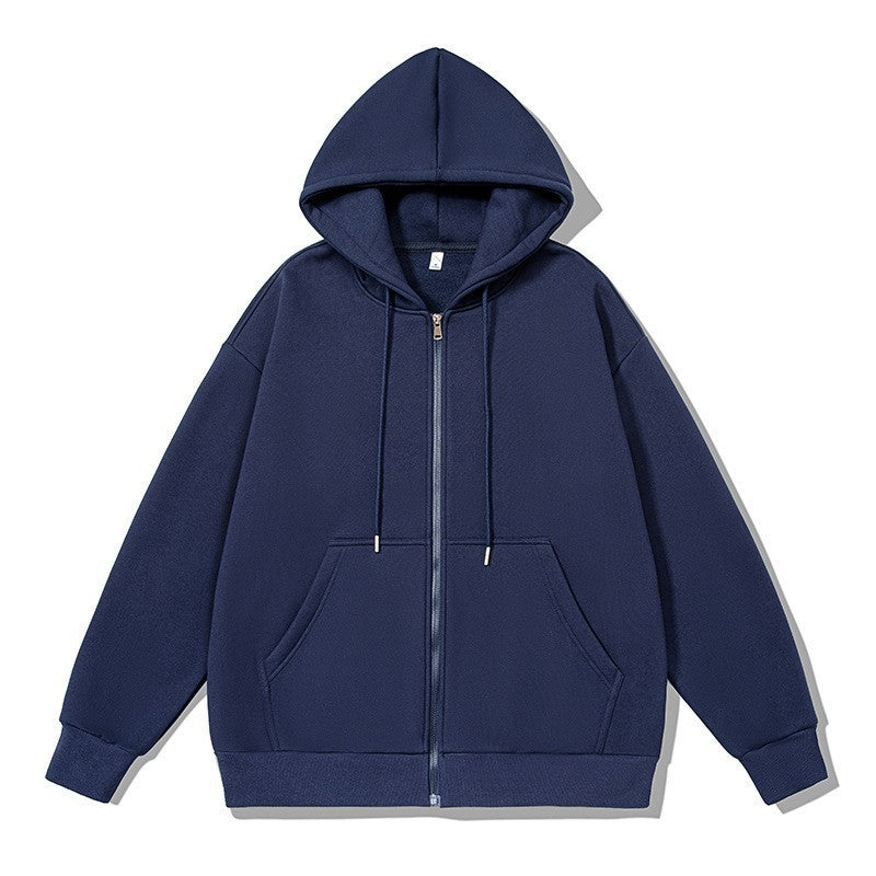 Unisex oversized Kapuzenjacke mit ausladendem Schulterschnitt, durchgehendem Reißverschluss und French-Terry Shop Nory