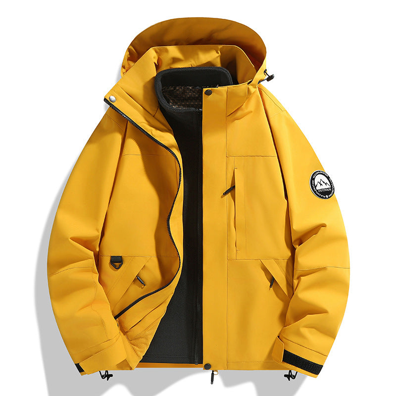 Damen zweilagige Softshell-Outdoorjacke mit herausnehmbarer Fleece-Innenjacke und Kapuze Shop Nory