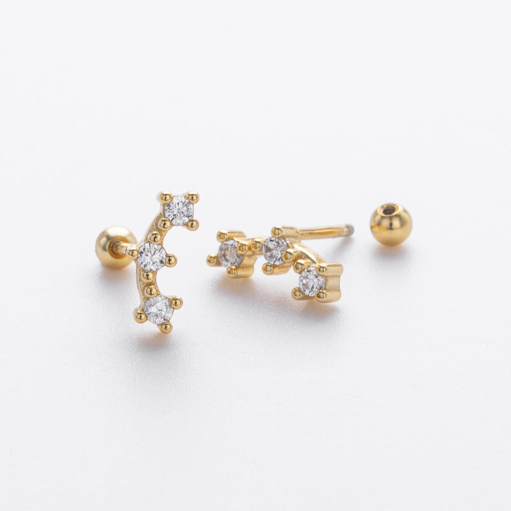 Damen Ohrstecker mit funkelnden Zirkonsteinen in modernem Design Shop Nory