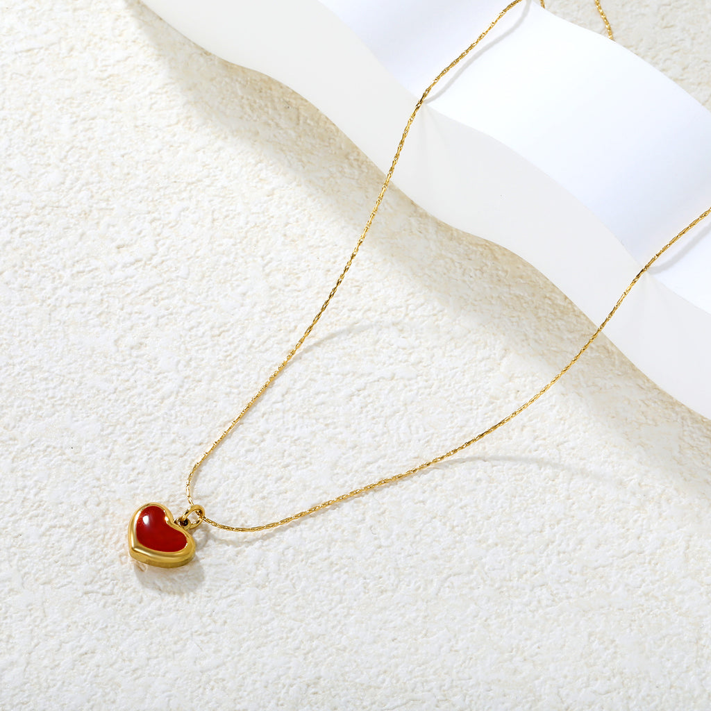Damen Halskette mit Herzanhänger aus goldplattiertem Edelstahl Shop Nory