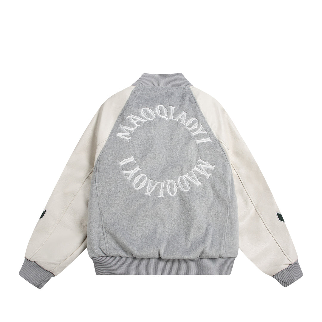 Unisex Varsity-Bomberjacke im Materialmix mit Stick- und Applikationsdetails Shop Nory