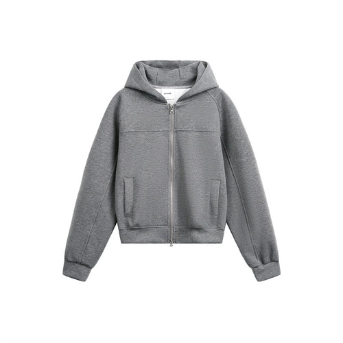 Unisex Kapuzen-Sweatjacke mit Zwei-Wege-Reißverschluss und Boxy-Schnitt Shop Nory