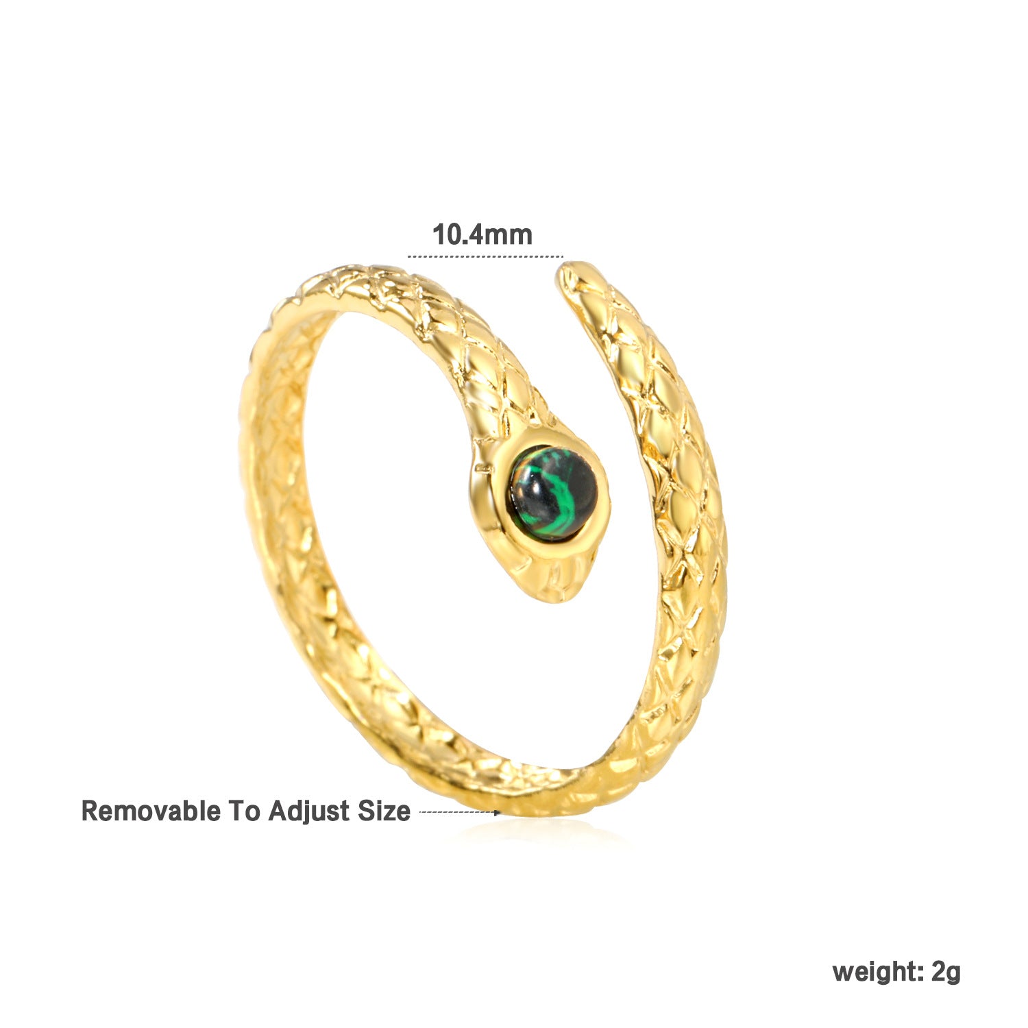 Damen verstellbarer Ring mit elegantem Schlangen-Design und funkelndem Zirkonia Shop Nory