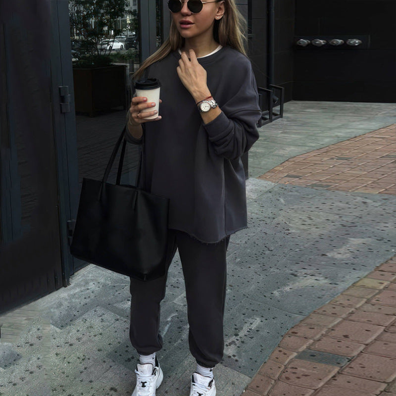 Damen kuscheliges oversized Sweatshirt und Jogginghose Set aus French Terry Shop Nory