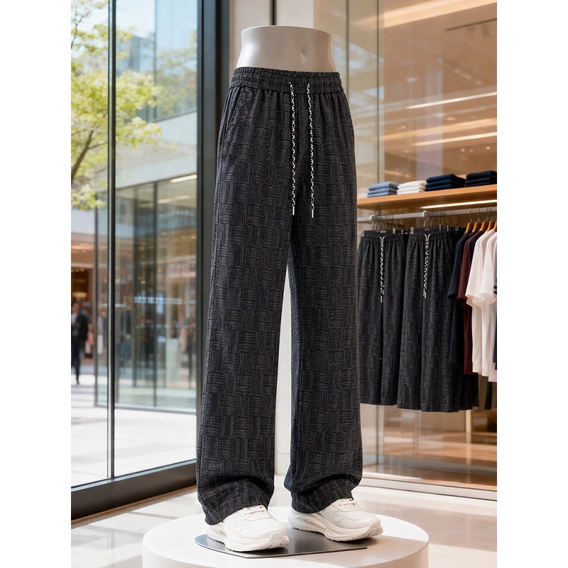 Herren Weite texturierte Loungehose mit Kordelzug und elastischem Bund Shop Nory