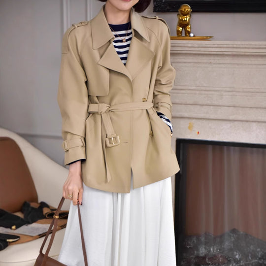 Damen Modische Trenchjacke mit Taillengürtel Shop Nory