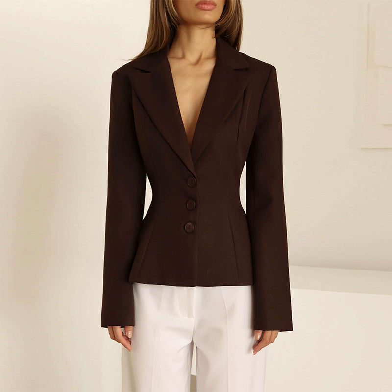 Damen taillierter Blazer mit elegantem Revers