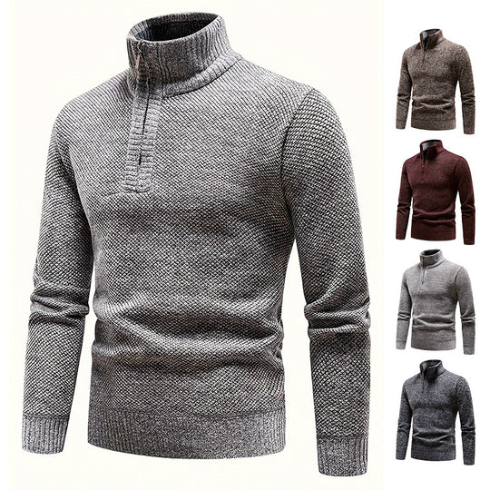 Herren Thermo-Strickpullover mit Stehkragen und Halbzip Shop Nory