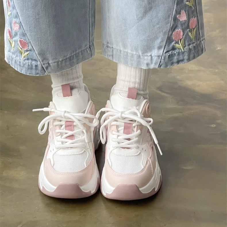 Damen Sportliche Chunky Sneaker mit atmungsaktivem Mesh und bequemer Dämpfung