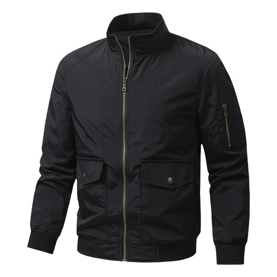 Herren Wind- und Wasserabweisende Urban-Bomberjacke mit Stehkragen und Mehrfach-Taschen Shop Nory
