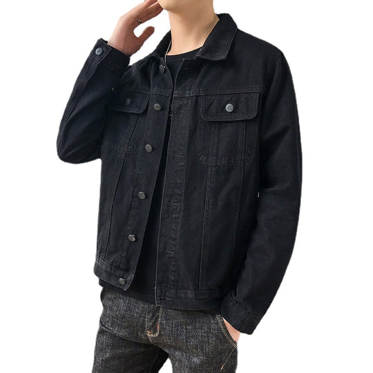 Herren schmal geschnittene Denim-Truckerjacke mit minimalistischer Nahtführung Shop Nory