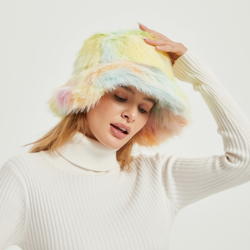 Damen Flauschiger Bucket‑Hut aus hochwertigem Kunstpelz mit Teddy‑Textur Shop Nory