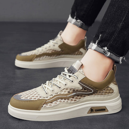 Herren atmungsaktive Wabenmesh-Street-Sneaker mit PU-Overlays, verstärkter Zehenkappe und profiliertem Gummirand Shop Nory