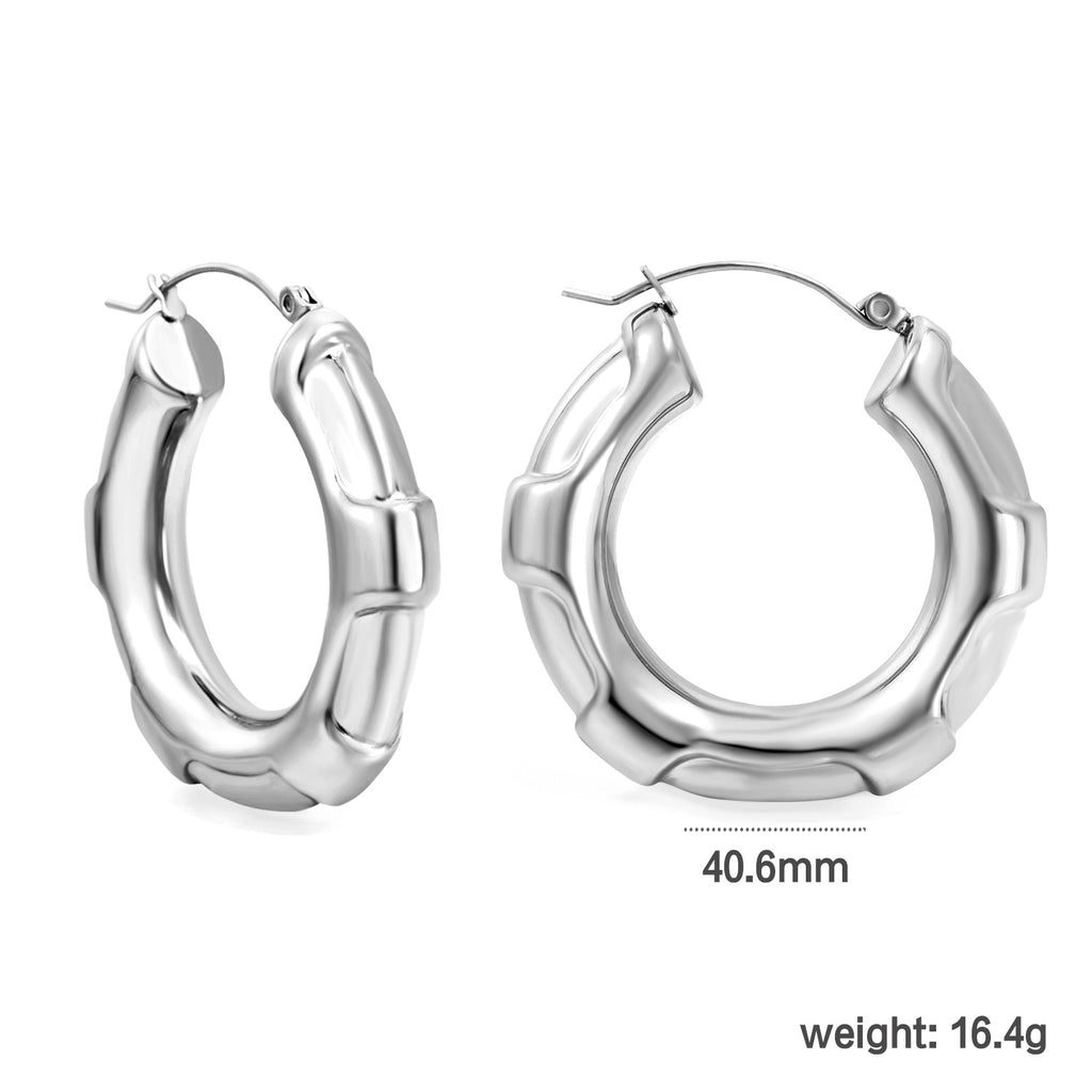 Damen elegante Edelstahl Creolen Shop Nory